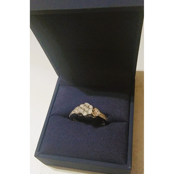 Antique Style Diamond Designer Ring Sterling Silver Engagement Anniversary 5.25 - Picture 4 of 10